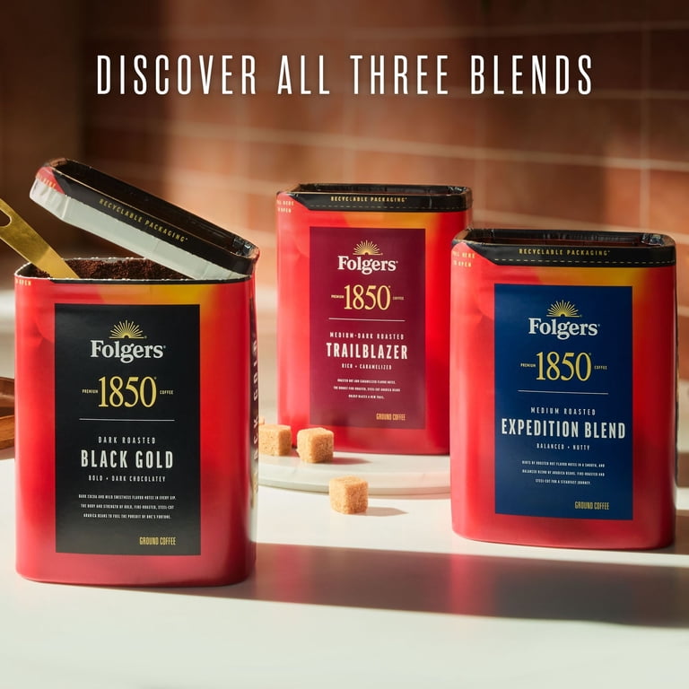 Folgers Medium Roast Coffee, 6 Pack, 12 oz Recyclable Canisters