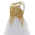 thumbnail image 5 of Girls Formal Long Pageant Dresses Prom Ball Gown Gold Lace Burgundy Tulle, 5 of 8