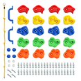 thumbnail image 1 of Rainbow Craft DIY Monkey Rock Climbing Holds for Kids - Wall Climbing Rocks of 20pc Rock Wall Holds, 2pc Handles & 1pc 8ft Knotted Climbing Rope - Kids Rock Climbing Holds Rock Wall Climbing Kit, 1 of 5