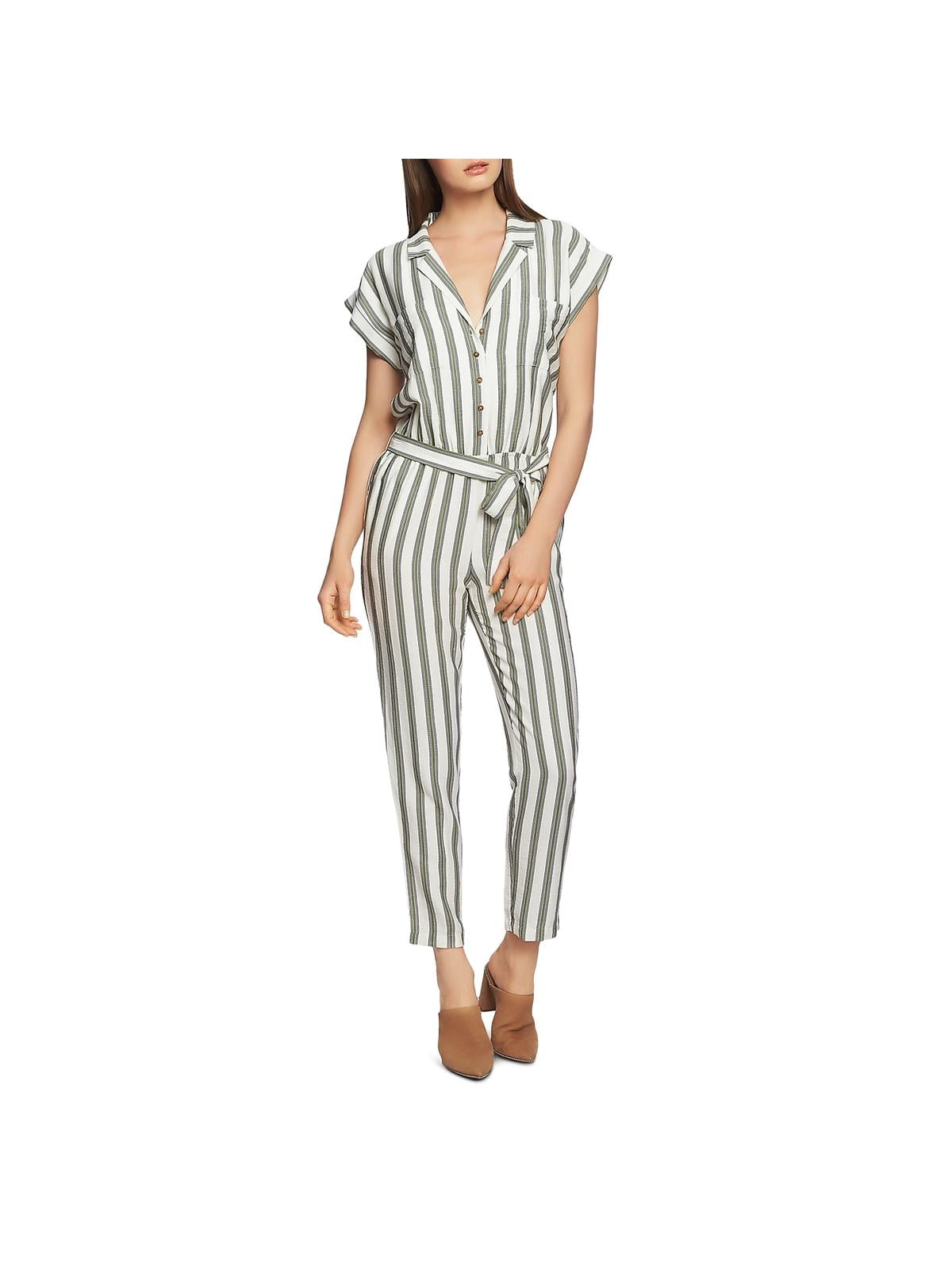 striped short jumpsuit