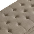 thumbnail image 4 of 45"L Storage Ottoman with Tufted Buttons,Upholstered Linen Fabric Storage Bench with Wooden Legs,Rectangular Storage Chest for Living Room, Bedroom, Entryway,Linen, 4 of 9