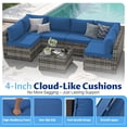 thumbnail image 4 of Sunmthink 7-Piece Wicker Patio Furniture Sets, Outdoor Conversation Set with 4 Inches Thick Cushions and Waterproof Cover, 4 of 10