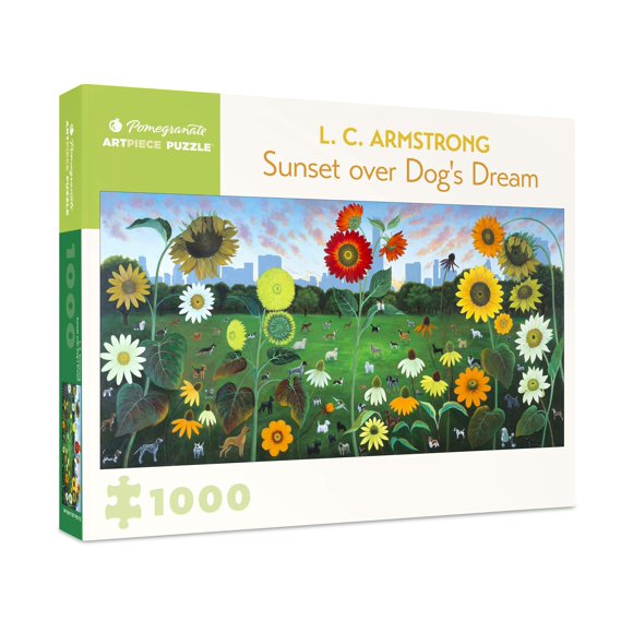 L c Armstrong: Sunset Dogs Dream 1000-Piece Jigsaw Puzzle (Pomegranate) 32 x 16