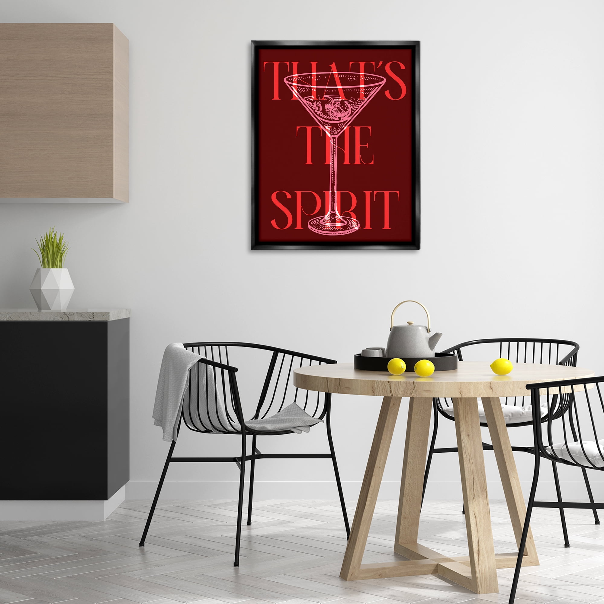 Stupell Industries That's The Spirit Martini Food & Beverage Painting Black Floater Framed Art Print Wall Art, 25 x 31