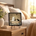 thumbnail image 5 of Cheapark Halloween Wooden Tabletop Sign, Bathroom Bedroom Shelf Tiered Tray Decor Plaque, Vintage Ghost Bathtub Black Cat Art Ornament with Metal Display Stand Single Wood Decor, 5 of 6