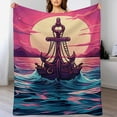 thumbnail image 4 of Anchor with Sailing for Women Men Kids Flannel Throw Blankets Soft Fuzzy Lightweight for Home Decor Couch Bed Sofa, 4 of 8