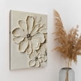 thumbnail image 6 of White Textured Flower Canvas Wall Art, Neutral Floral Abstract Print, Modern Minimalist Flower Artwork, Black and White Botanical Wall Decor for Living Room Bedroom, 6 of 7