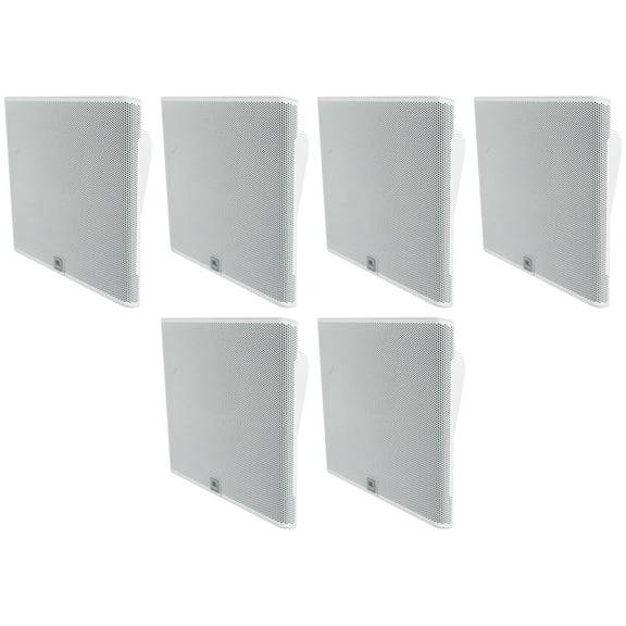 (6) JBL SLP14/T-WH Low-Profile On Wall Mount White 4" 70v Commercial Speakers