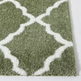 thumbnail image 3 of SAFAVIEH Tahoe Gerald Quatrefoil Shag Area Rug, 6'7" x 6'7" Square, Sage/White, 3 of 8