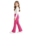 thumbnail image 2 of lnmuld Kids High Waist Flared Leggings with Interlocking Heart Print Hot Pink,7-8 Years, 2 of 3