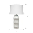 thumbnail image 3 of J&D Designs Dalia Traditional Ceramic and Linen Table Lamp in White Patterned, 3 of 5