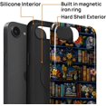 thumbnail image 2 of Magnetic Phone Case for iPhone 16e, Compatible with MagSafe, Durable 2 Layers Full Covered Shockproof Protective Cover-Retro Skeleton Bookshelf, 2 of 5