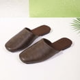thumbnail image 6 of Womens Flat Mules Slip On Square Toe Backless Loafers Comfortable Work Shoes Coffee,Size 43, 6 of 9