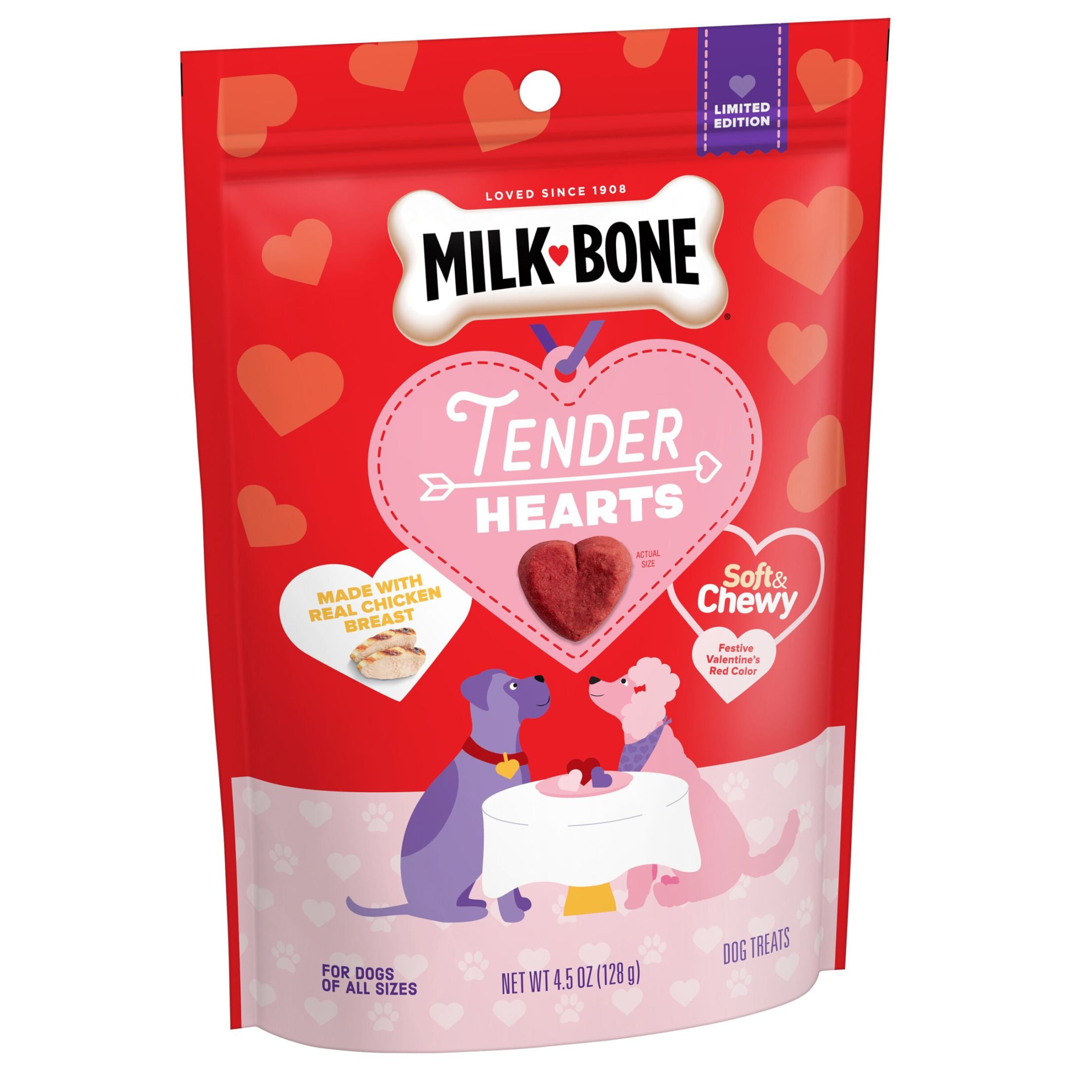 Milk-Bone Tender Hearts Soft &amp; Chewy Dog Treats, Valentine&rsquo;s 