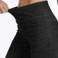 thumbnail image 4 of TRUNZI Wide Leg Jeans for Women Casual Stretchy High Waist Casual Pull On Flare Denim Pants with Pockets,Black,Size M, 4 of 9