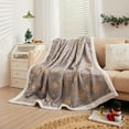 thumbnail image 4 of Throw Blanket Light Grey Picnic Blankets for Couch Christmas Winter Blankets with Golden Snowflake Printed Soft Microfiber Blanket Travel Outdoor Camping Blanket 60x80 Inches, 4 of 6