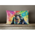 thumbnail image 4 of Hippie Animal Chimpanzee Throw Pillow 12 in x 16 in, 4 of 4