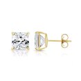 thumbnail image 2 of Paris Jewelry 4 Carat Square White Sapphire Stud Earrings, 18K Yellow Gold plated, 2 of 4