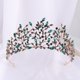 thumbnail image 1 of Nvzi Tiara de boda para novia, diadema de princesa, corona de novia, joyería para el cabello con diamantes de imitación de cristal,graduación, boda, fiesta de disfraces (verde), 1 of 4