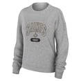 thumbnail image 2 of Women's WEAR by Erin Andrews Heather Gray New Orleans Saints Knit Long Sleeve Tri-Blend T-Shirt & Pants Sleep Set, 2 of 5