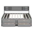 thumbnail image 4 of Harper & Bright Designs Full Daybed with Storage Bookcase, Shelves and Drawers, Solid Wood Full Captain’s Bed Frame with Drawers for Bedroom, Gray, 4 of 15