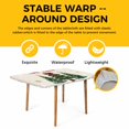 thumbnail image 4 of Merry Christmas Table Cloths for 6 Foot Rectangle Tables, Winter Pine Tree Gold White Snowflakes Patio Waterproof Elastic Fitted Tablecloths, Washable Rectangular Table Cover for Camping, 4 of 8
