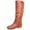 Tan, variant on Coco-20 Women's Fashion Buckles Low Heel Round Toe Zipper Knee High Riding Boots