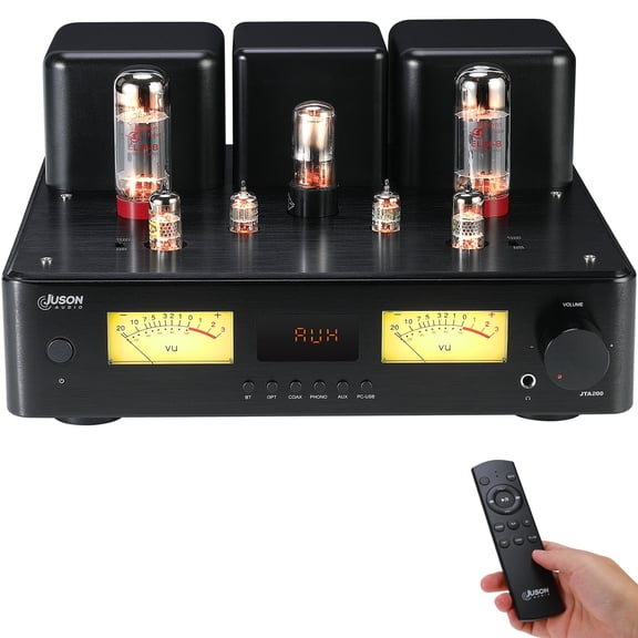 Juson Audio JTA200 300W EL34 Tube Amplifier HiFi Class AB Stereo Tube Amp with BT 5.4 Phono Coax AUX Opt Usb Input Headphone Subwoofer Output