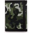 thumbnail image 3 of Cartera de lona triple RFID con diseño de camuflaje para hombre, minimonedero, verde, talla pequeña., 3 of 4