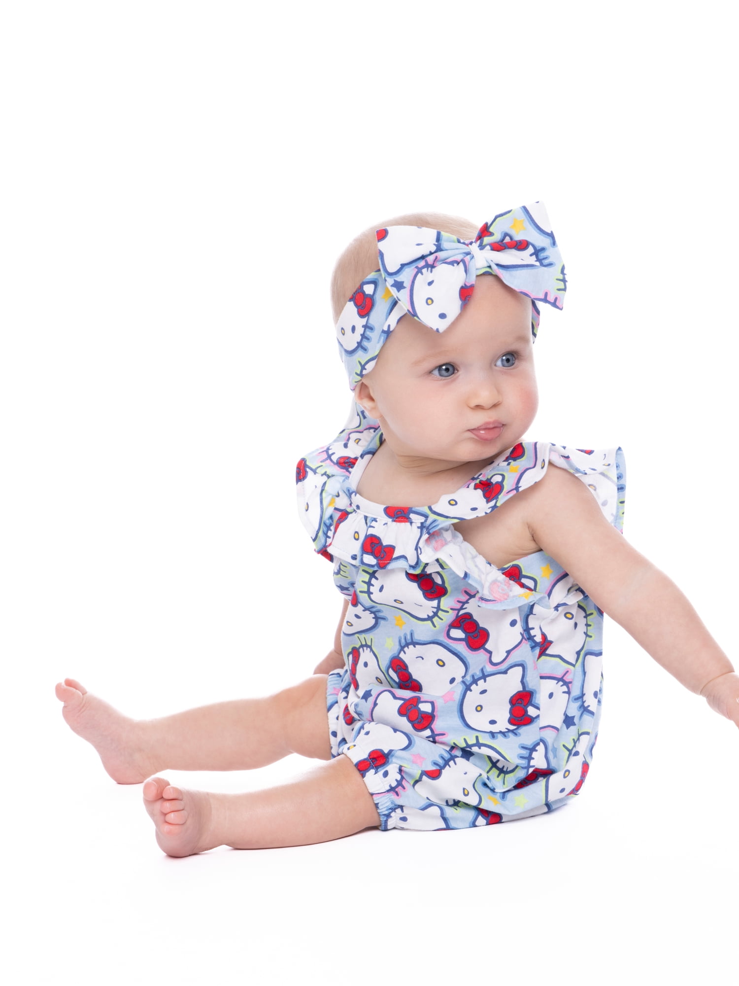 Hello Kitty Baby Girls Romper Set, 2-Pack, Sizes 0-24 Months