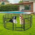 thumbnail image 6 of CL.HPAHKL Dog Playpen Indoor Outdoor, 16 Panels 32" Height Metal Puppy Playpen Pet Playpen with Doors for Small/Medium Dogs Exercise Pen, Dog Pen Dog Fence for Garden, Yard, RV Camping, 6 of 7