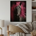 thumbnail image 2 of Designart "Vibrant Equine Black and Pink Horse Majesty II" Animals Print on Natural Pine Wood, 2 of 5