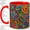 Red, variant on Colorful Floral Coffee Mug, Stained Glass Mosaic Art, Bright Daily Tea Sips