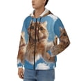 thumbnail image 3 of Naloa Playful Cat Fisheye View Men’s Hoodies, Zip up Hoodie, Sweatshirts,Hoodies for Men Sizes S-3XL-Small, 3 of 5