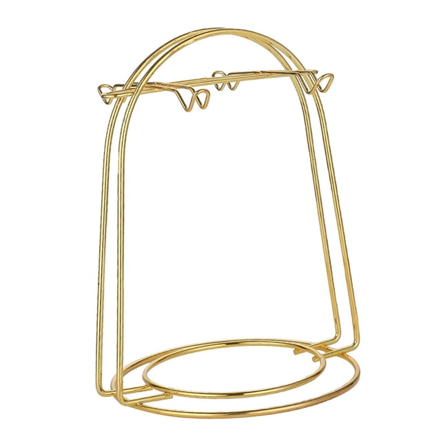 Metal Tea Cup and Saucer Display Rack Cup Rack for Bottle Countertop Storage Four Cups
