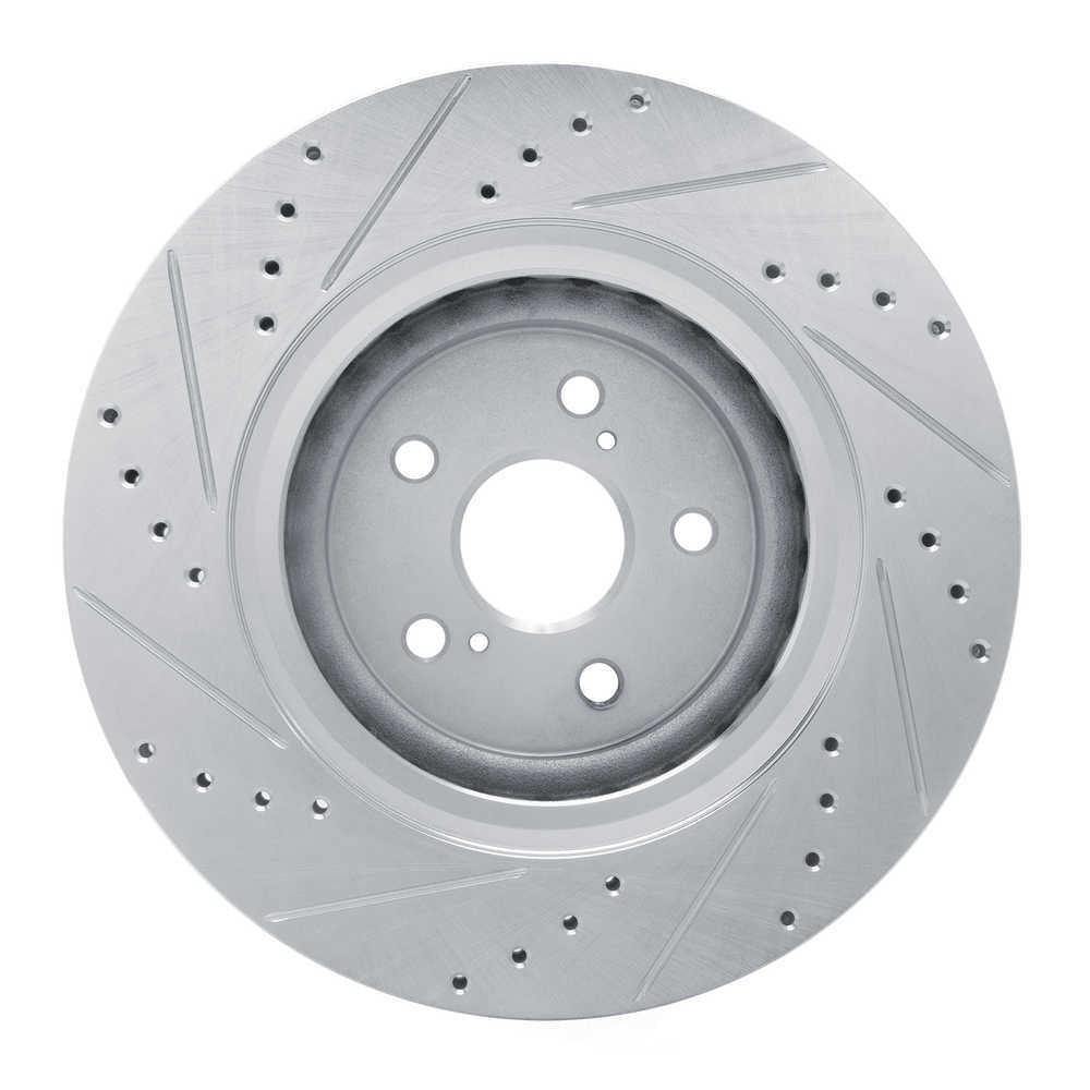 Dynamic Friction Company 631-76158R DFC Brake Rotor - Drilled And Slotted - Silver