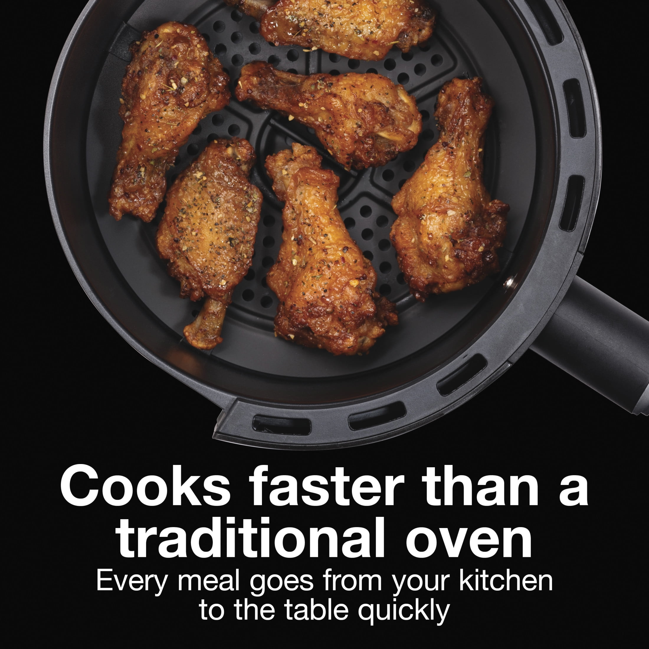 Proctor Silex 3.7 Quart Air Fryer with Timer and Nonstick Basket, Black