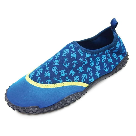 101 BEACH Boys Aqua Shoe - Skull 12 M