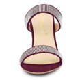thumbnail image 2 of BLISSFUL STEP Women's Open Toe Stiletto High Heel Rhinestone Mules Sandals, 2 of 6