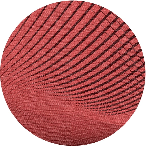 Ahgly Company Indoor Round Patterned Chilli Pepper Red Area Rugs, 3' Round