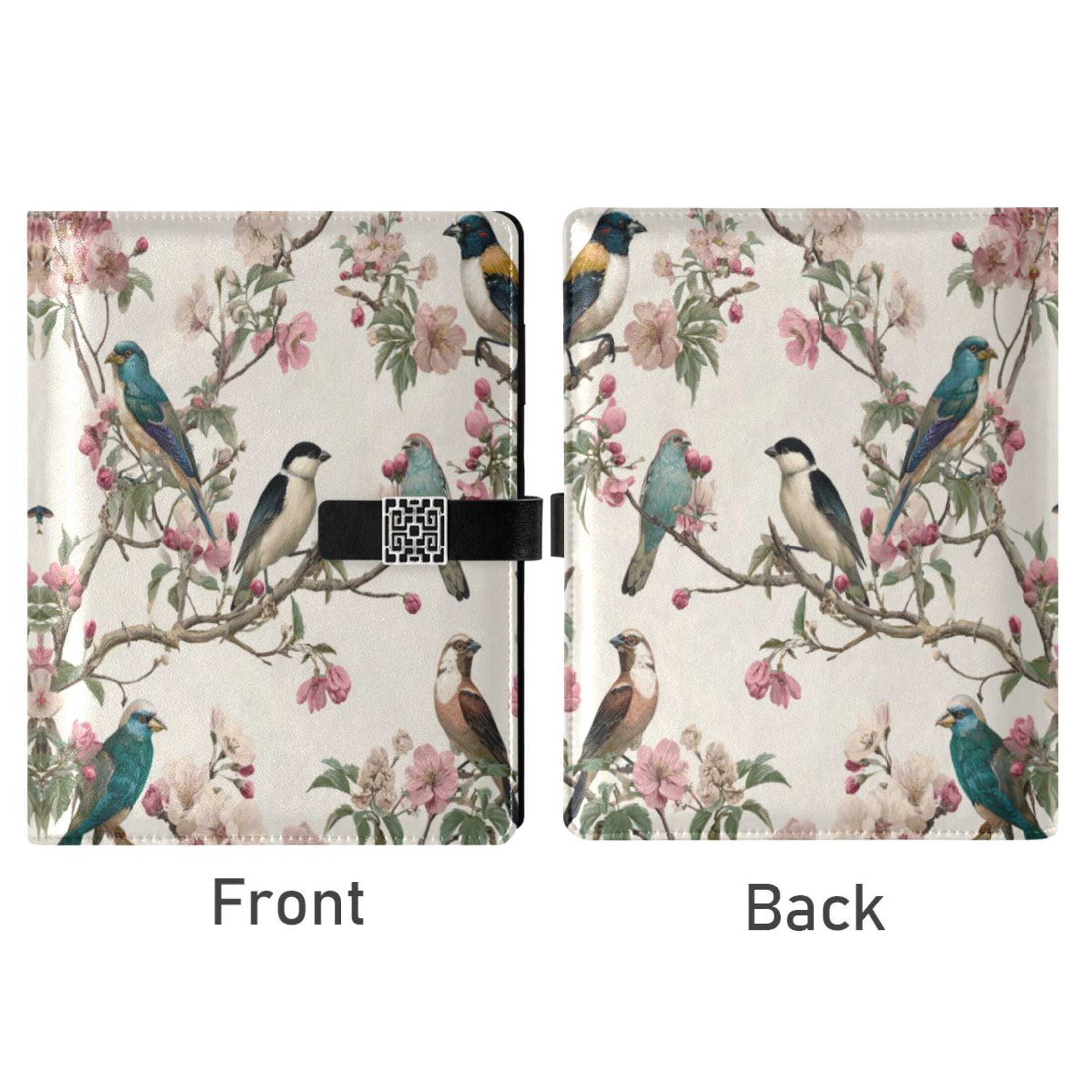 Leather Planner Leather Notebook Notebook Journal Binder Design Pen Pocket Design Convenient for Storage Perched Birds Pattern