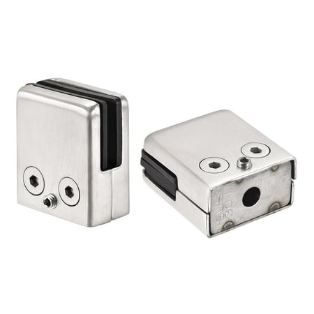 

Stainless Steel 304 Glass Clamp 2Pcs Glass Clip Flat Bottom Square Glass Bracket for Thickness 8-10mm Glass