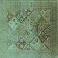 thumbnail image 1 of Ahgly Company Indoor Square Oriental Light Blue Industrial Area Rugs, 7' Square, 1 of 4