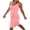 Pink, variant on Women's Solid Color Sleeveless Knit Tank Dress with Pockets, Casual Loose Fit Midi Beach Dress for Summer