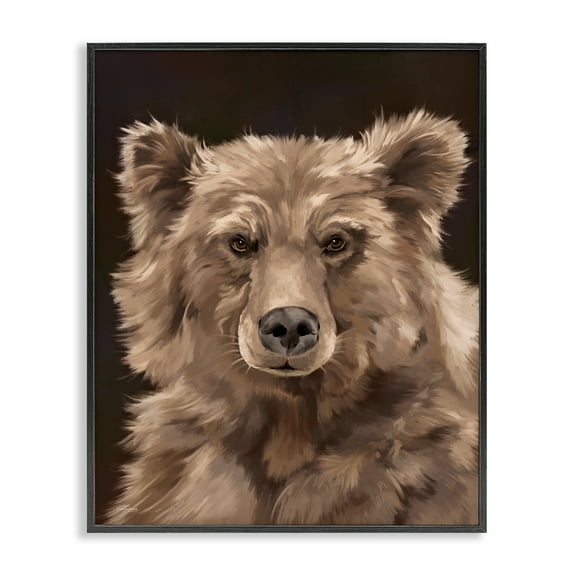 Stupell Industries Fluffy Bear Cub Animals Painting Black Framed Art Print Wall Art, 11 x 14