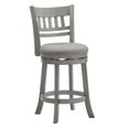thumbnail image 3 of Weston Home Shapel Lattice Back 24"H Swivel Counter Height Stool, Antique Grey Finish, Grey Linen, 3 of 6
