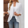 thumbnail image 4 of Sheghy Womens Tops 100%Cotton Casual Solid Long Sleeve Spring Cardigan Top White S, 4 of 9