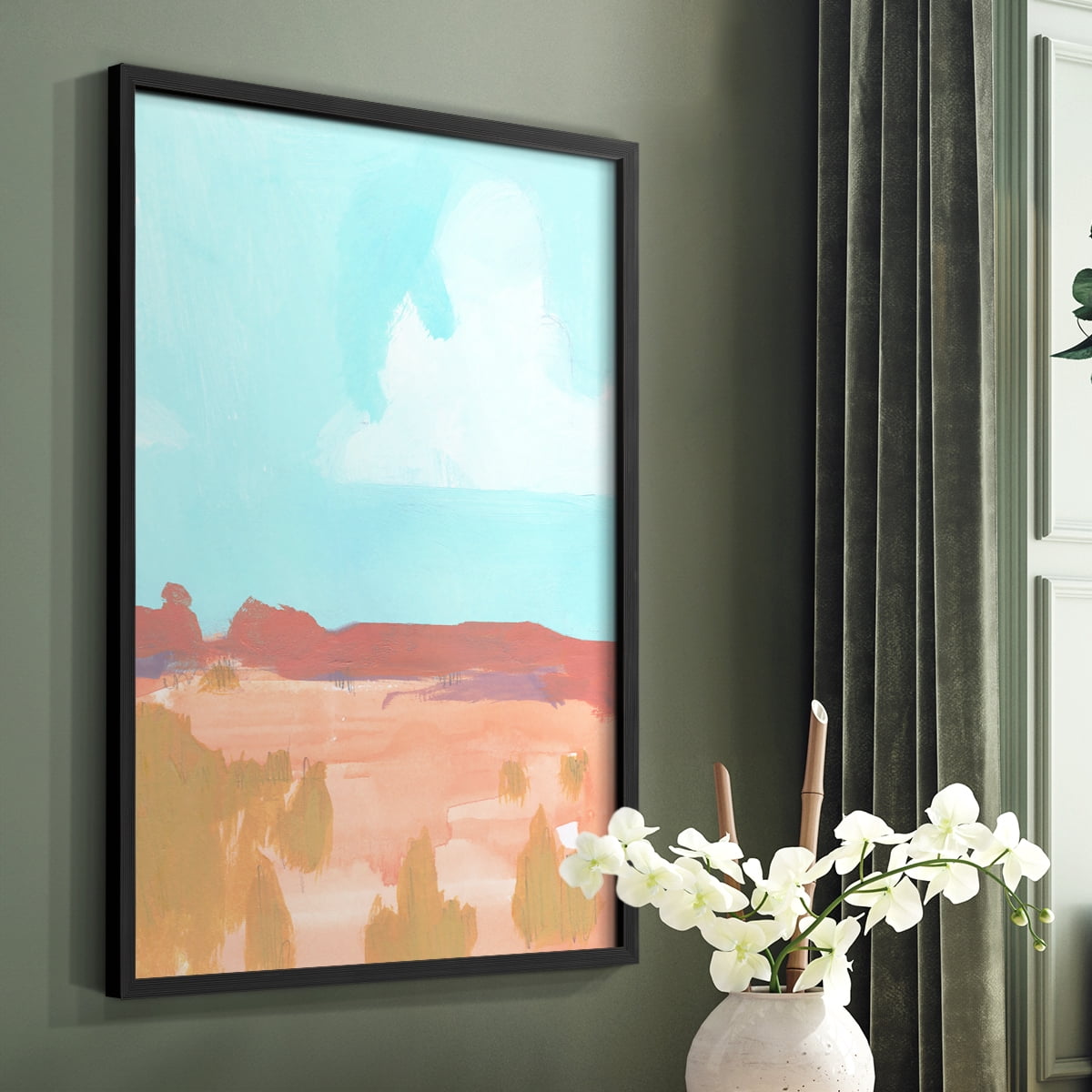 Wide Open Spaces I Framed Print in Black Solid Wood 16 x 20 Framed Print