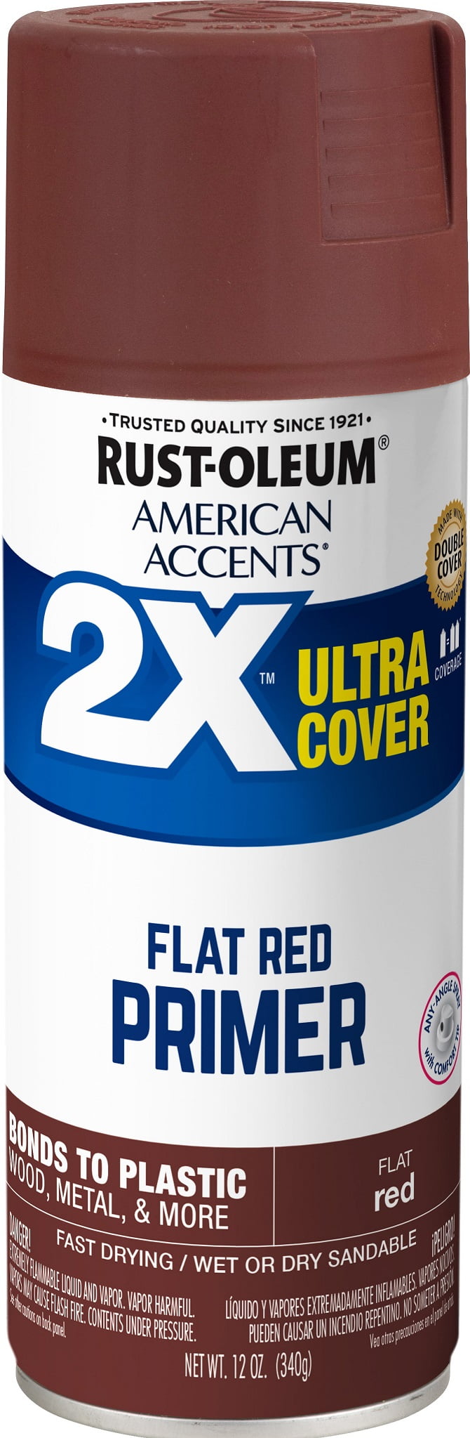 Red Primer, Rust-Oleum American Accents 2X Ultra Cover Flat Spray Paint- 12 oz