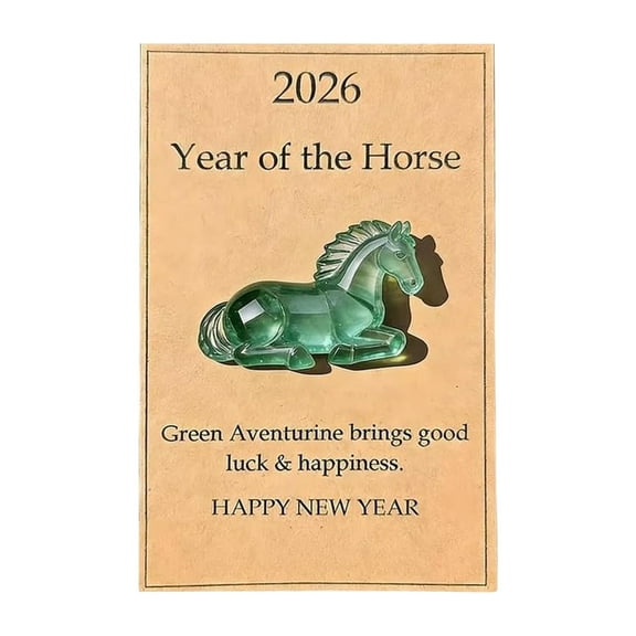 2026 Year of the Horse Lucky Turquoise Horse Figurine – Health Guardian Crystal Statue, Hand-Carved New Year Decor Gift